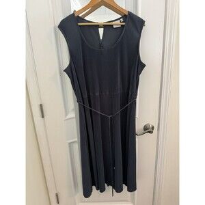 Junarose Sleeveless Midi Dress Fully Pleated Women’s Size‎ 1X Charcoal